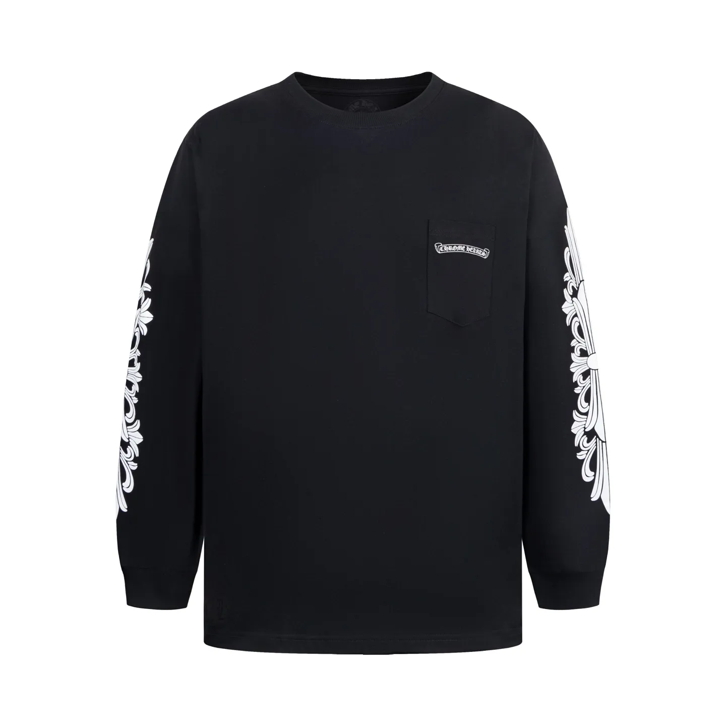 🅿️340 [Exclusive supply] CH Crow Heart Graffiti Limited Long Sleeve (Black) The fabric is made of 26-woven 220g cotton, and the printing is printed with ink. The most important thing is that the leather is sewn by hand (handwork involves high costs). A lot of effort has been put into the fabric, hardware and craftsmanship. The top quality and industry benchmark in the market are only owned by a few people. The overall wiring is straight and delicate, the fabric is comfortable and soft, and the color is consistent without color difference. It can be matched with the same style to create a fashionable look and control various occasions. Customized accessories, complete with three standards, same style for men and women! Size:S/M/L